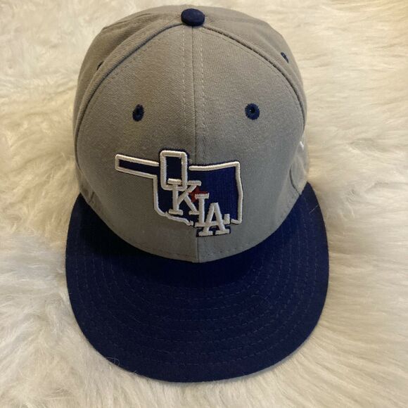 New Era Other - New Era 59Fifty Oklahoma City OKLA Minor League Baseball 7 Fitted Hat Grey Blue